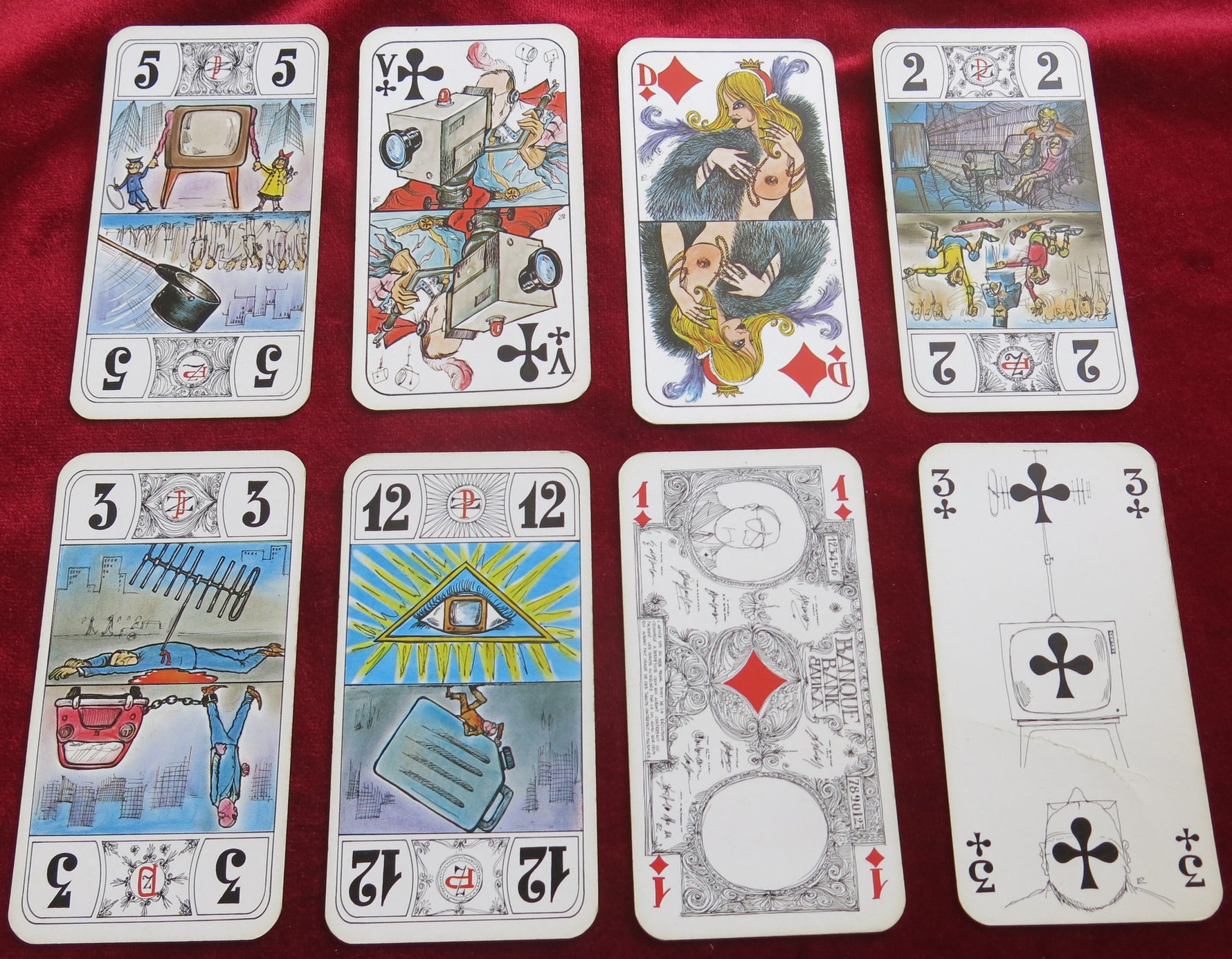 Tarot de l'An 2000 de Pino Zac – Jeu de Tarot Satire Moderne, France 1981