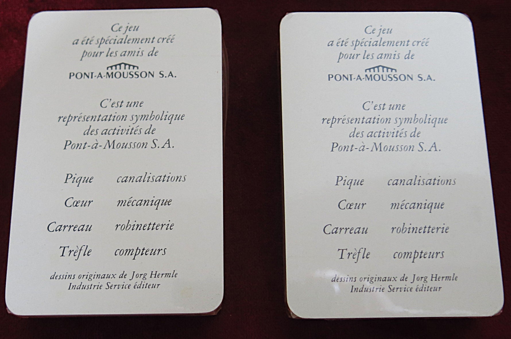 Corporate Gift Playing Cards Set - 60s - Pont-à-Mousson 2 Decks Box