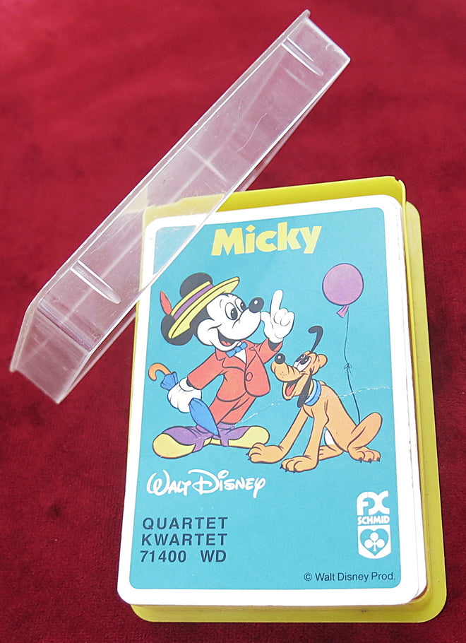 Jeu de cartes Walt Disney Mickey Mouse Quartet des années 1970 – FX Schmid – Coffret complet rare