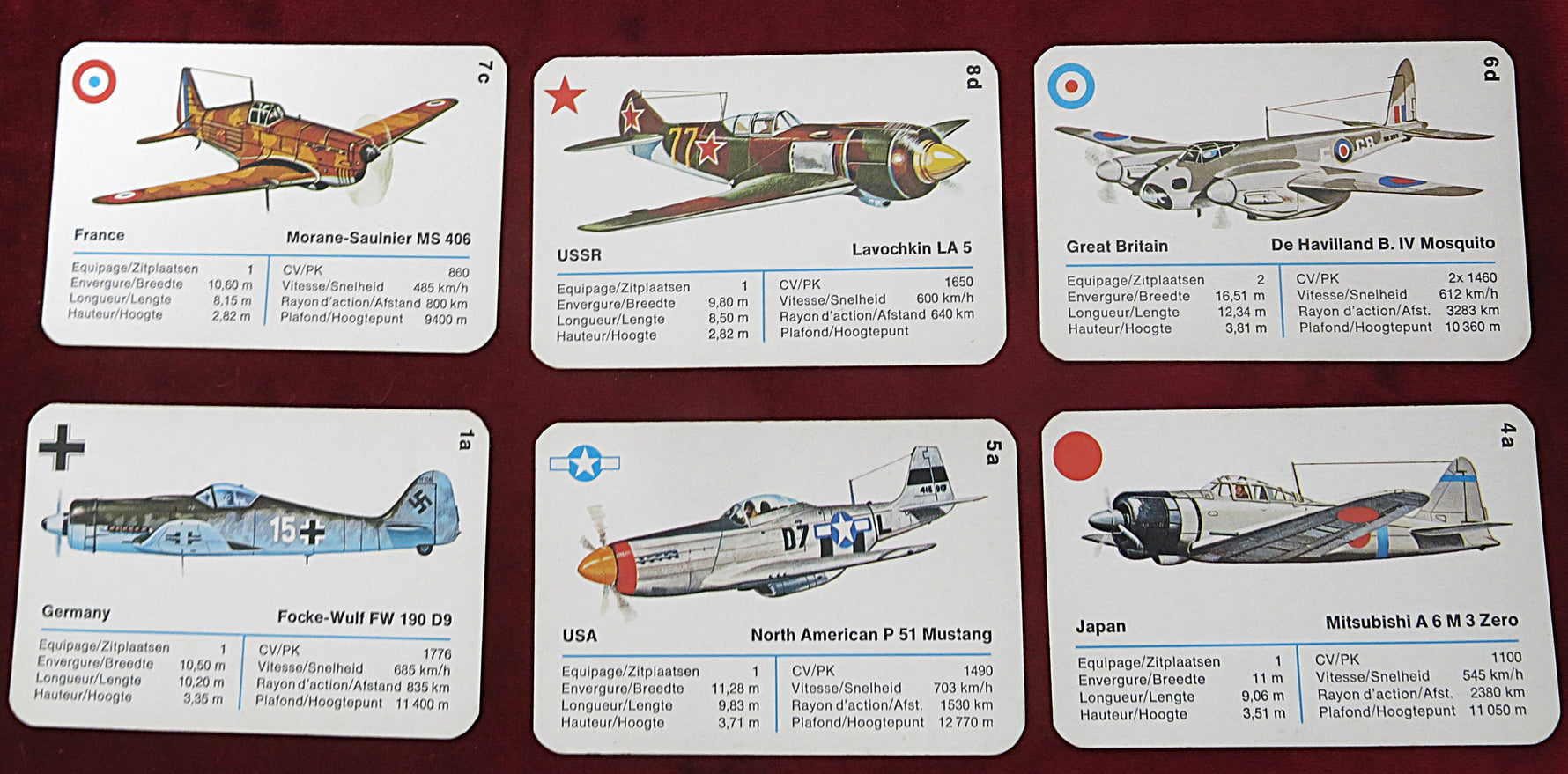 WWII Aircraft Quartet Card Game - Avions 39/45 – Berliner Spielkarten