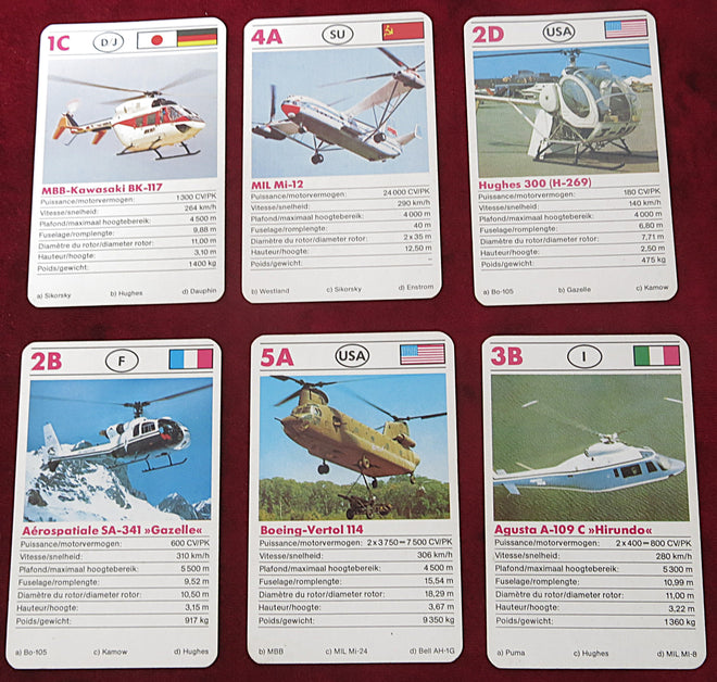 Hélicoptère / Hélicoptères Super Quartett / FX Schmid Hemma – Années 1980