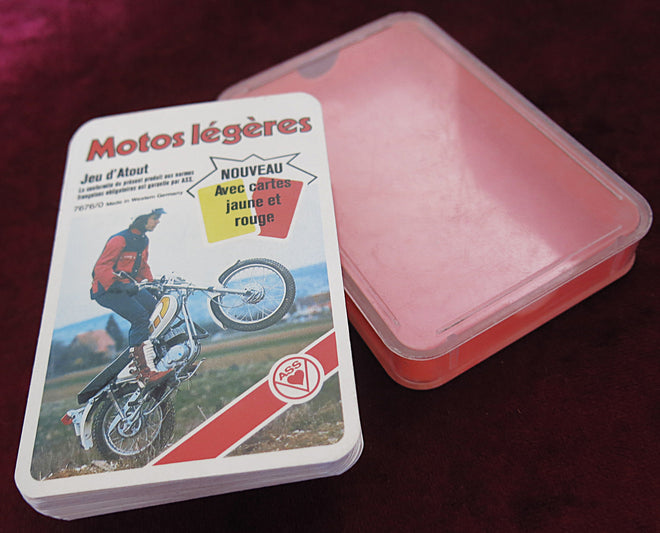 Jeu de moto années 70 – Vintage Trump Card Game – ASS Altenburger (1979, Allemagne de l'Ouest) - Motos Légères