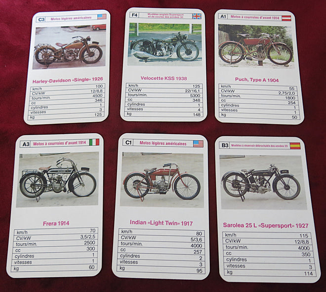 Jeu de cartes de motos vintage des années 70 – Jeu de société | Motos vintage | Vieux moteurs