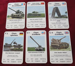 vintage tank card game, chars de combat, chars d’artillerie, military trump cards, 1970s card game, 1980s card game, FX Schmid, Hemma cards, French trump game, vintage war game, collectible card game, tank quartet, artillery cards, armored vehicles game, military history gift, retro card game, complete 32 cards, cold war tanks, vintage plastic box game, rare french card game