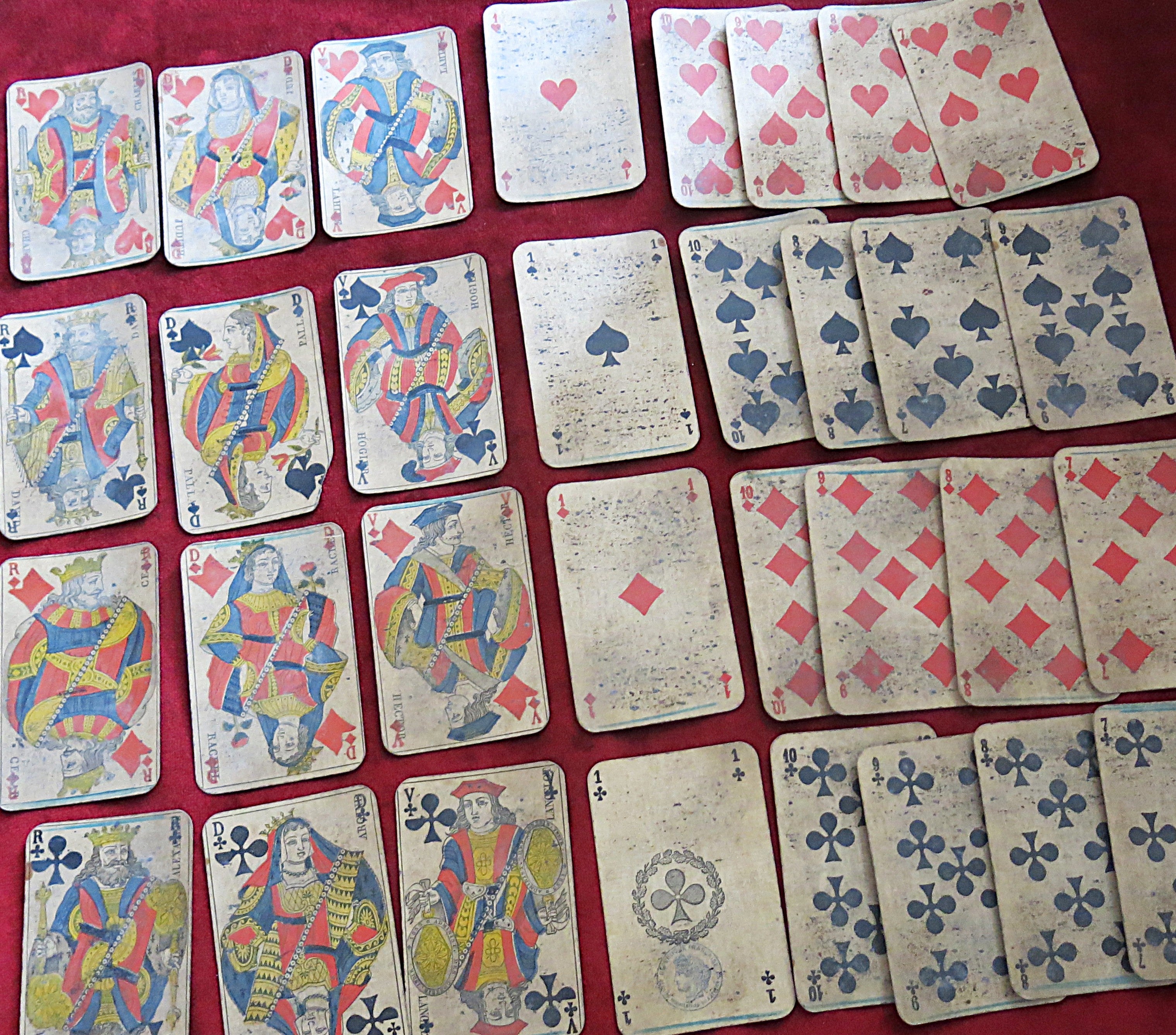 Antique French Playing Cards in Vintage Richelet Pastilles Tin – c.1890–1905