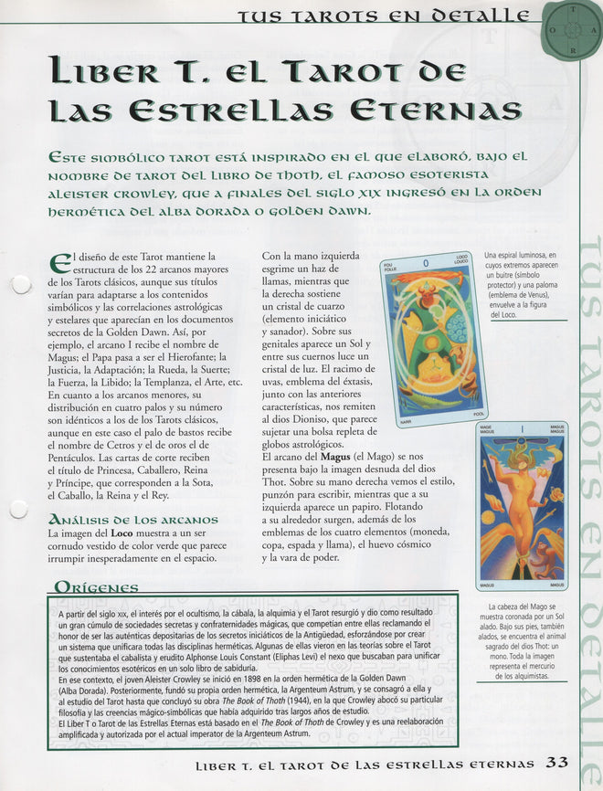 Tarot Liber T – Guides UNIQUEMENT - Téléchargement de fichiers - ANGLAIS, FRANÇAIS ET ESPAGNOL - IMPRIMABLE