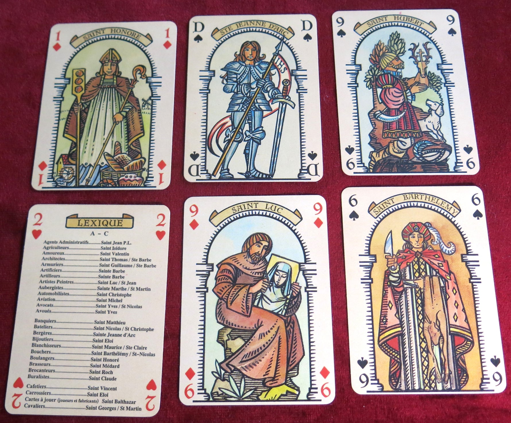 Rare Religious 1981 Card Game – Les Saints Patrons des Corporations, Symbolism of the saints