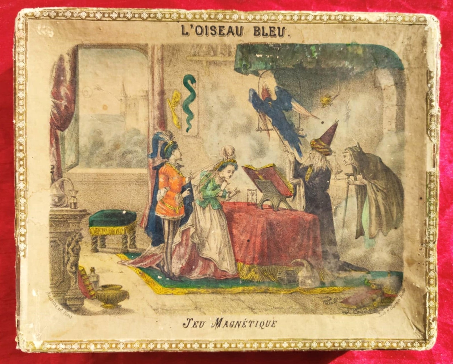 Victorian Mechanical Divination Game – L’Oiseau Bleu by Saussine (c. 1870–1890)