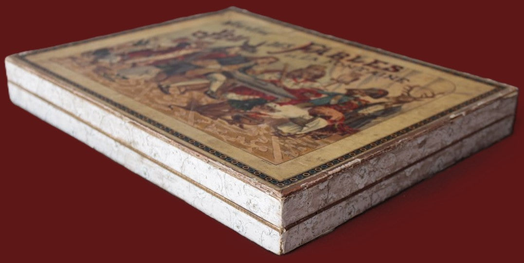Antique 19th-Century Saussine “Jeu des Fables de La Fontaine” – Complete French Lotto Game (c.1880)