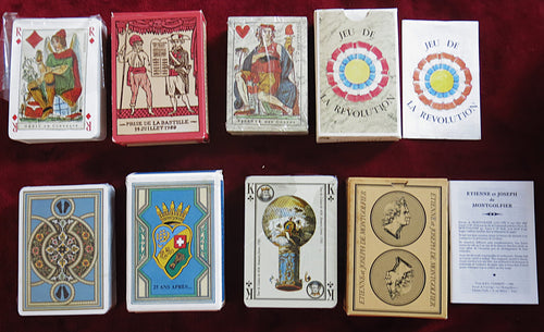 Collection de 4 jeux de cartes NEUFS Revolution & History Series (années 1980)