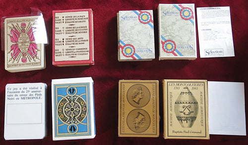 Collection de 4 jeux de cartes NEUFS Revolution & History Series (années 1980)