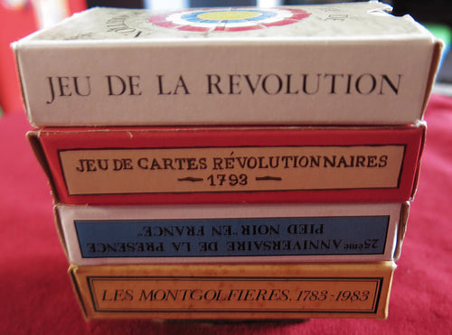 Collection de 4 jeux de cartes NEUFS Revolution & History Series (années 1980)