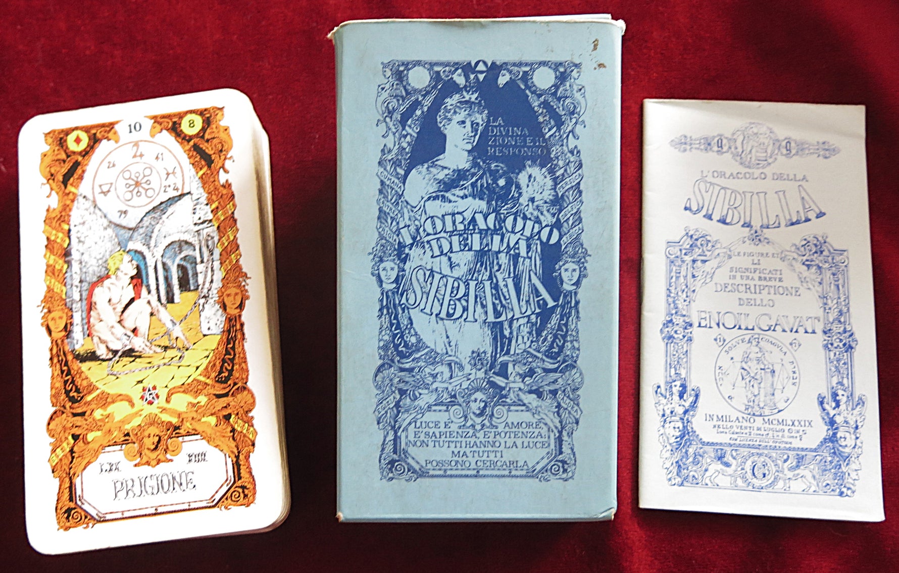 L'Oracolo Della Sibilla - vers la fin des années 1970 – Cartes Oracle italiennes rares de Giorgio Tavaglione
