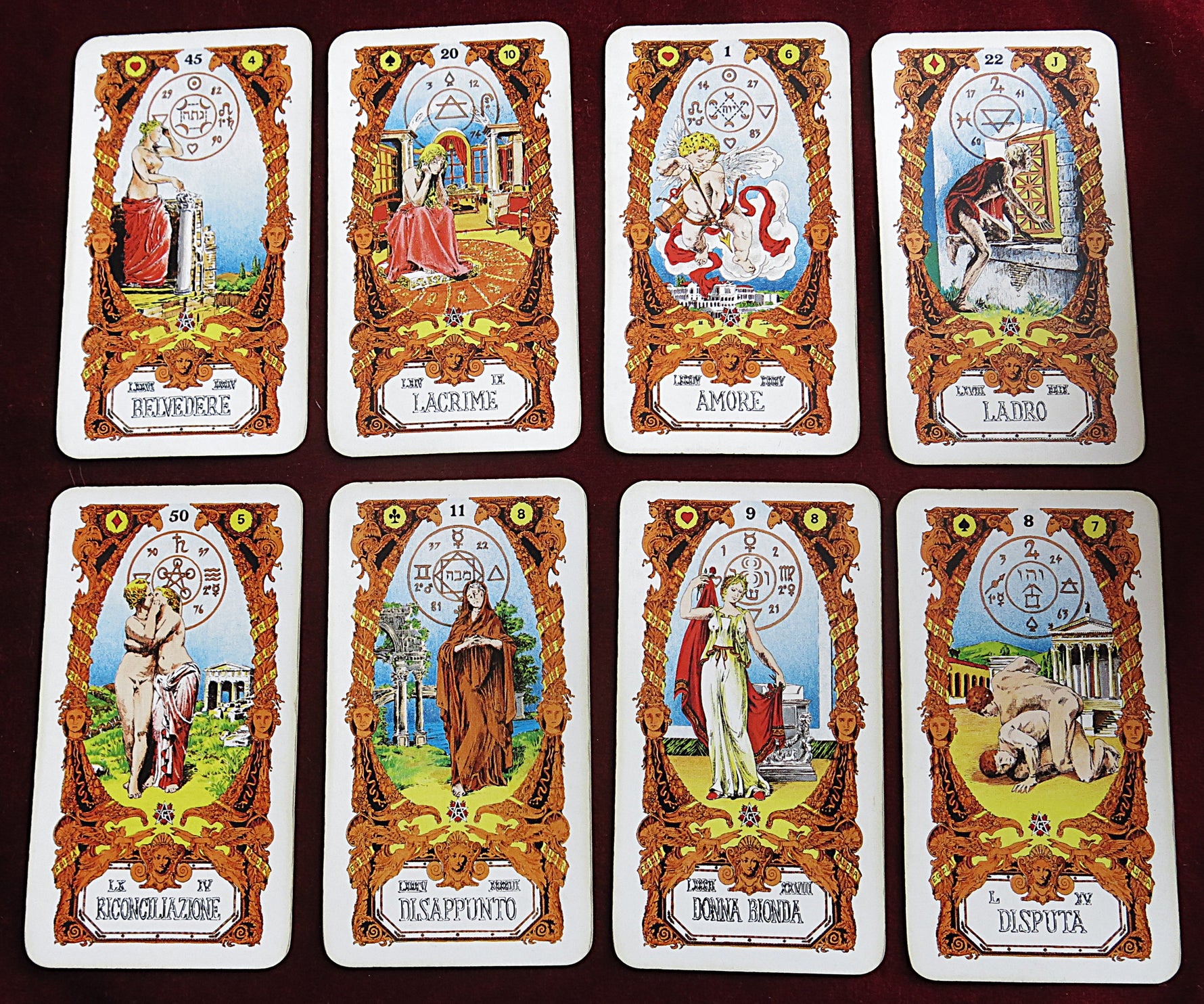 L'Oracolo Della Sibilla - vers la fin des années 1970 – Cartes Oracle italiennes rares de Giorgio Tavaglione