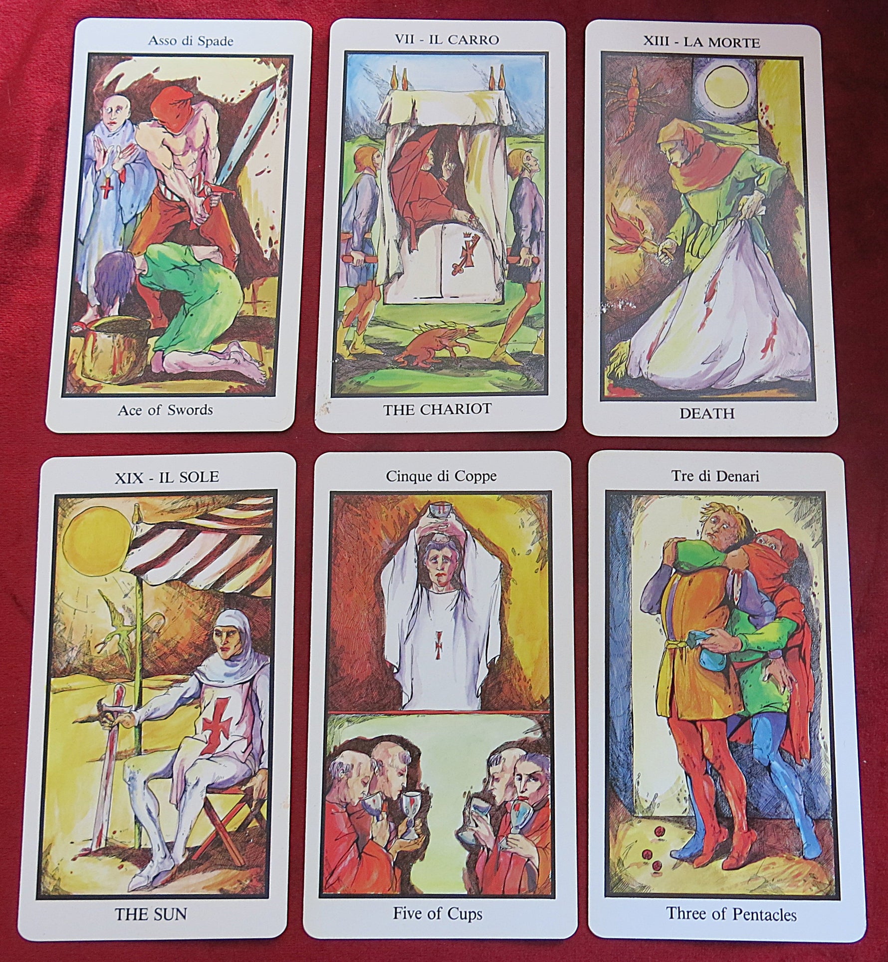 Solleone Tarot – Elisabetta Cassari – 1983 – Edizioni del Solleone – Rare Italian Art Tarot