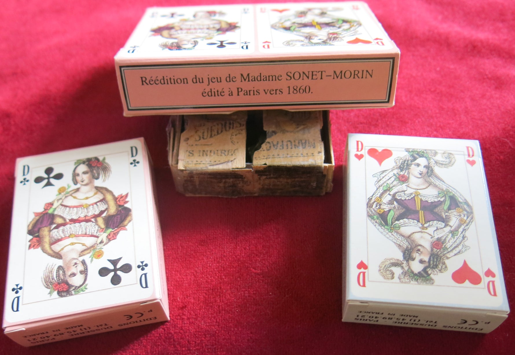 Vintage Jeux de Patience Card Set – Reissue of Madame Sonet-Morin 1860 – Dusserre Paris 1980s – Mini Playing Cards