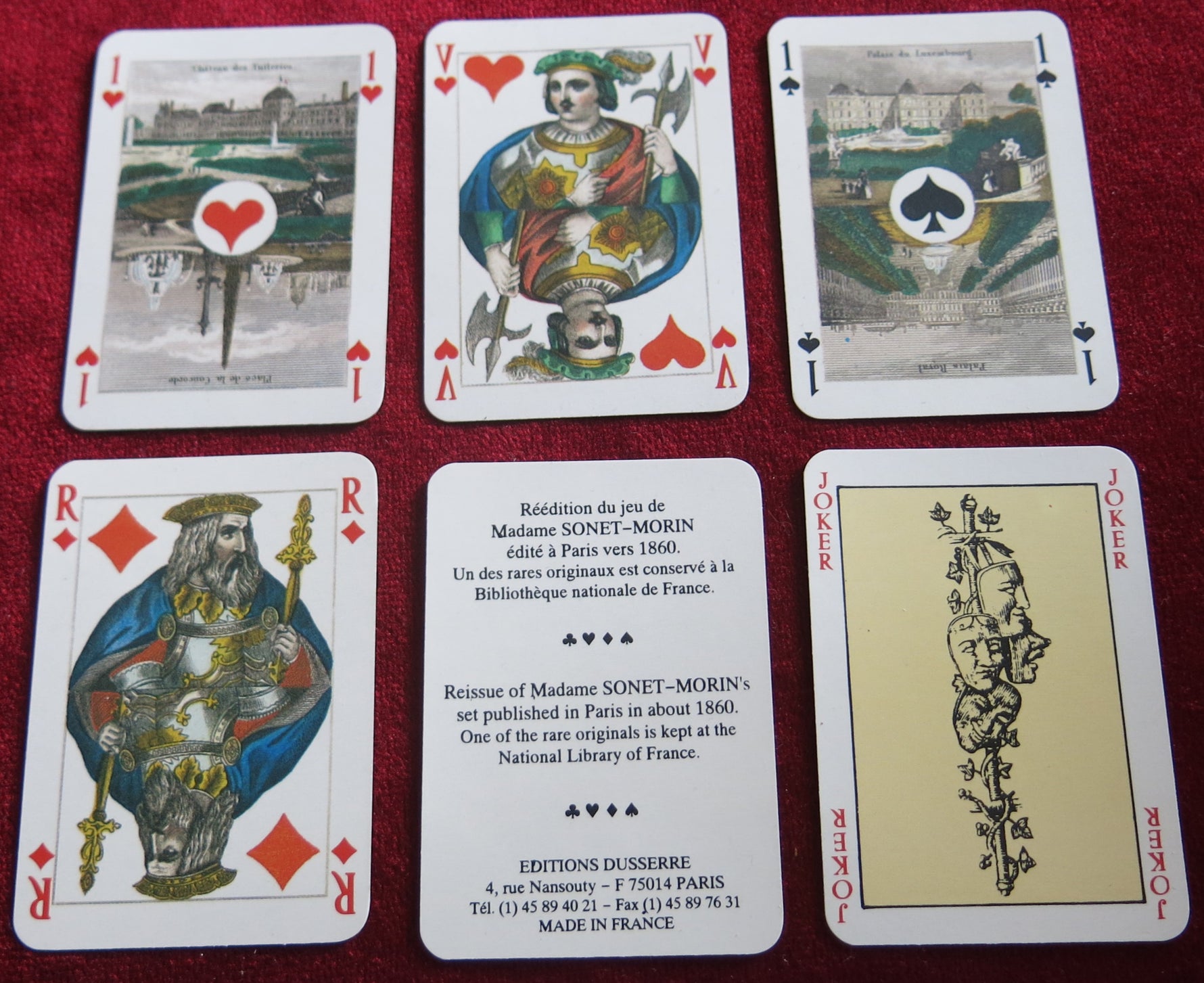 Vintage Jeux de Patience Card Set – Reissue of Madame Sonet-Morin 1860 – Dusserre Paris 1980s – Mini Playing Cards