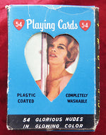 vintage playing cards, sweetheart cards, 1970s pin-up, Hong Kong cards, adult collectible, nude playing cards, retro photography, plastic coated deck, vintage ephemera, incomplete deck, collectible cards, novelty playing cards, vintage glamour, adult novelty, rare card deck, retro nudes, vintage casino style, out of print cards, erotic collectible, 70s memorabilia
