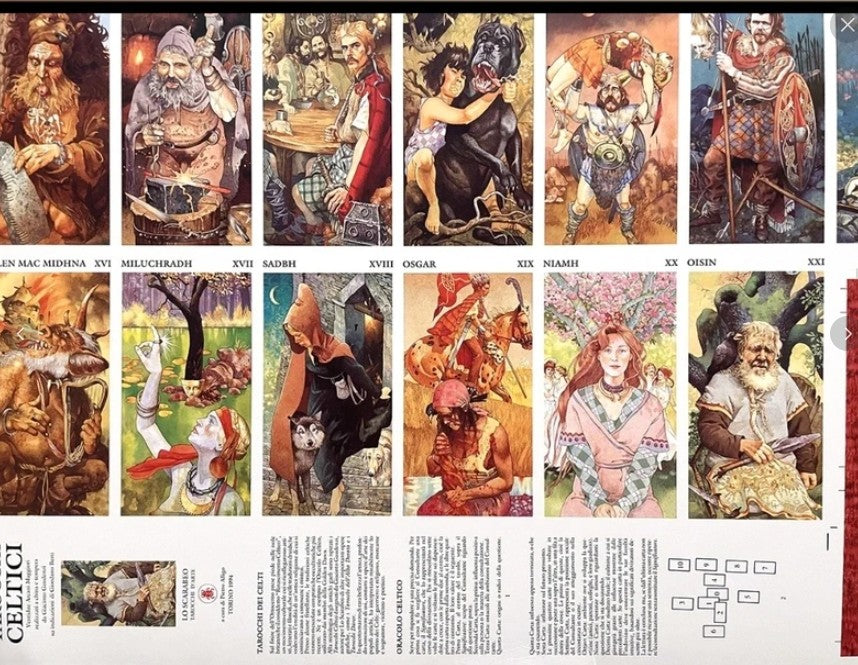Tarocchi Celtici – Original 1994 Uncut Sheet Poster – Giacinto Gaudenzi – Lo Scarabeo