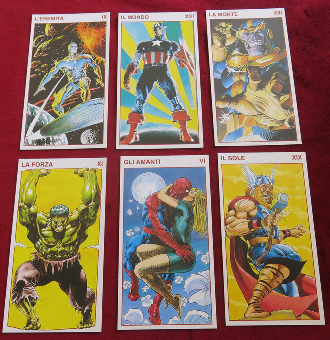 Tarocchi Marvel 1995 Tarot Cards Red Box - 22 Marvel Tarot Cards