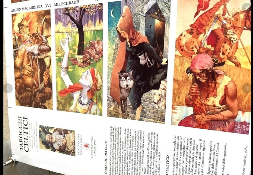 Tarocchi Celtici – Original 1994 Uncut Sheet Poster – Giacinto Gaudenzi – Lo Scarabeo