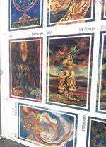 Rare Glass Tarot Factory Printing Sheet – 1990 Original Uncut Tarot Poster