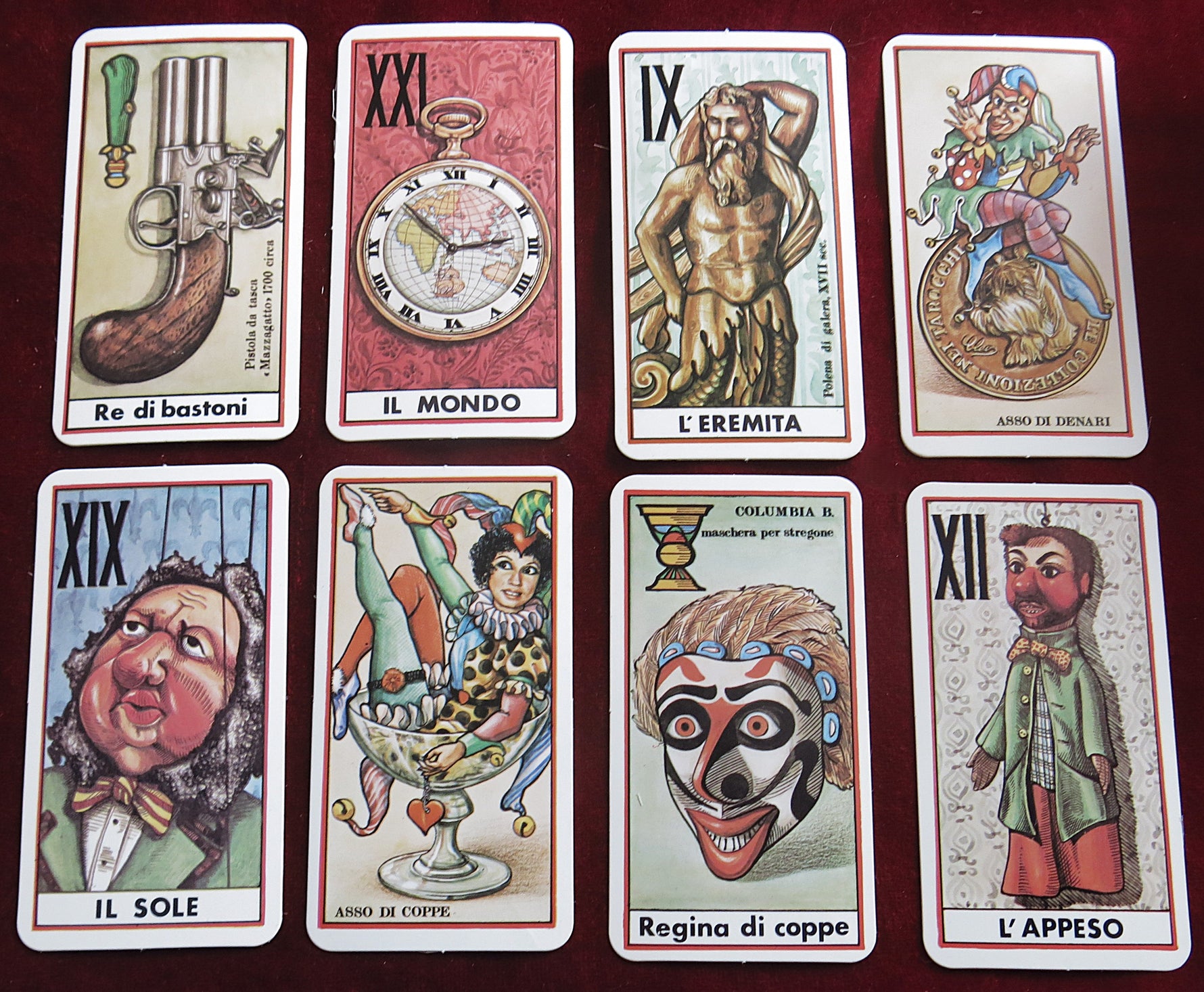 Tarocco delle Collezioni [Puppet Tarot] 1979 Limited Edition. Osvaldo Menegazzi. Italy.