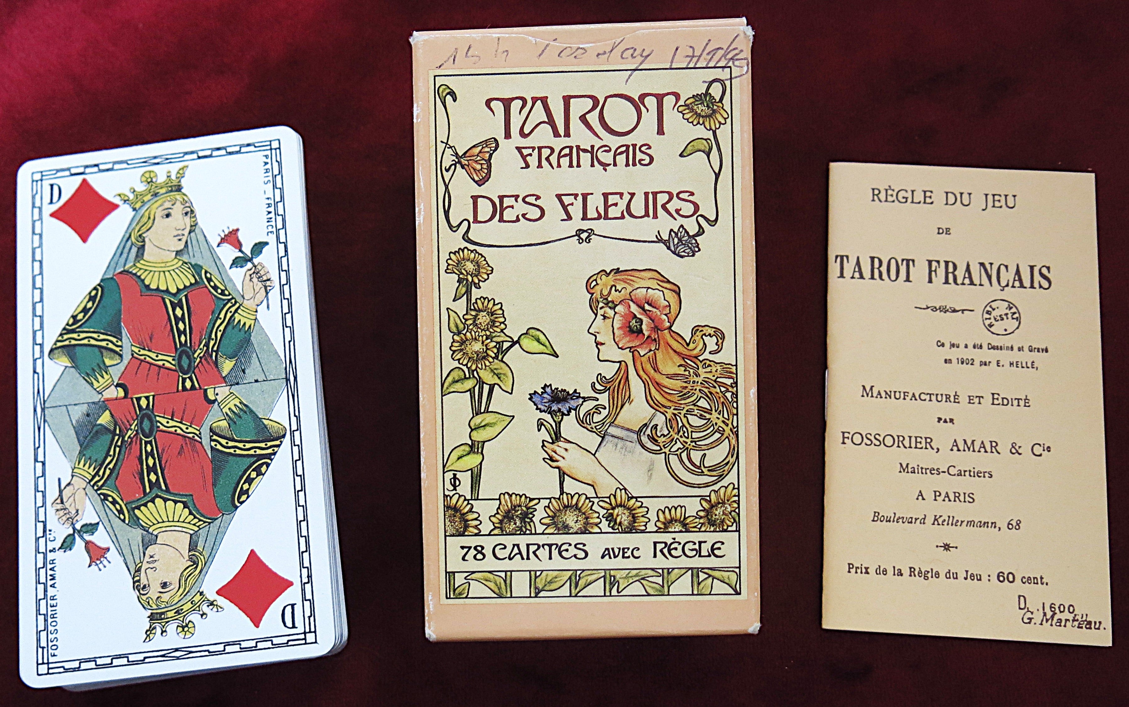 French Flower Tarot – Rare Re-Issue by Fossorier, Amar & Cie 80s - Tarot Français Des Fleurs