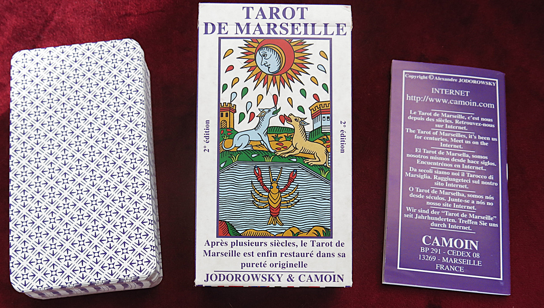 Tarot de Marseille Camoin & Jodorowsky – Édition originale de 1997 – Jeu français authentique + livret | Jeu best-seller