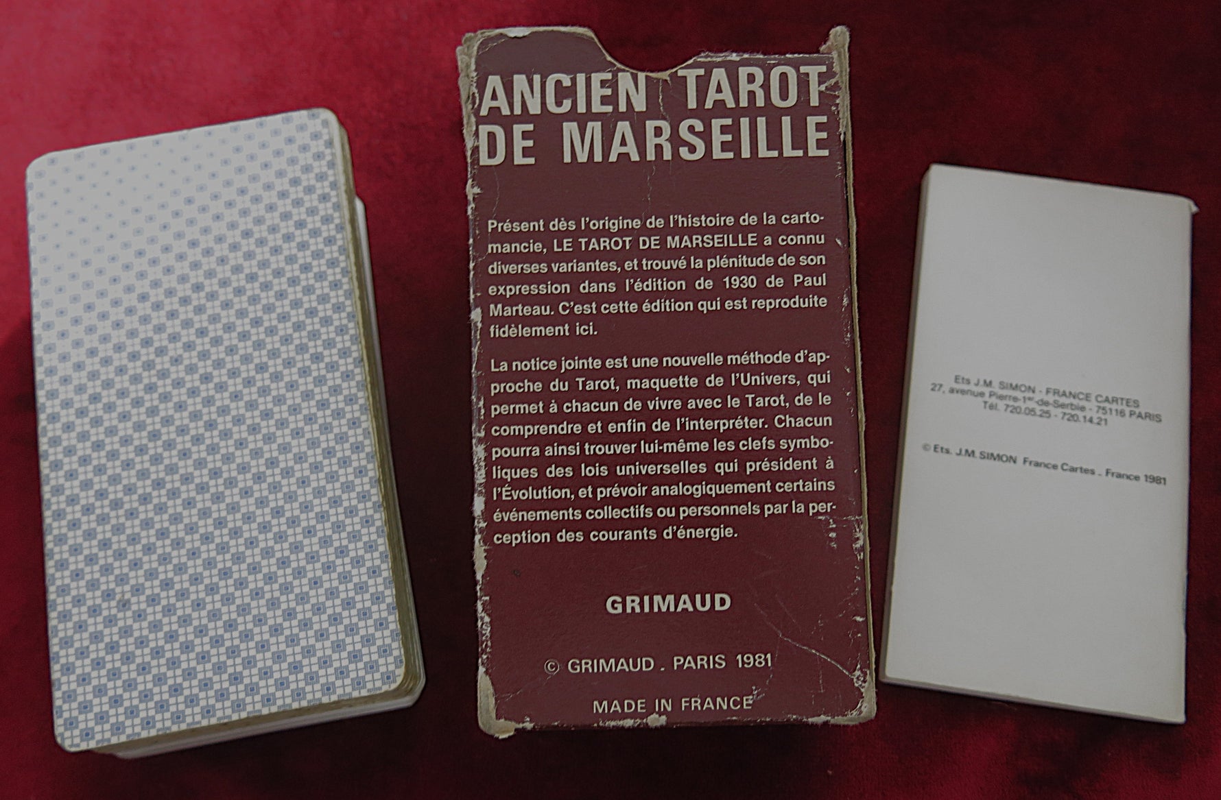Ancien Tarot de Marseille – Paul Marteau – Grimaud 1981 Brown Box Edition