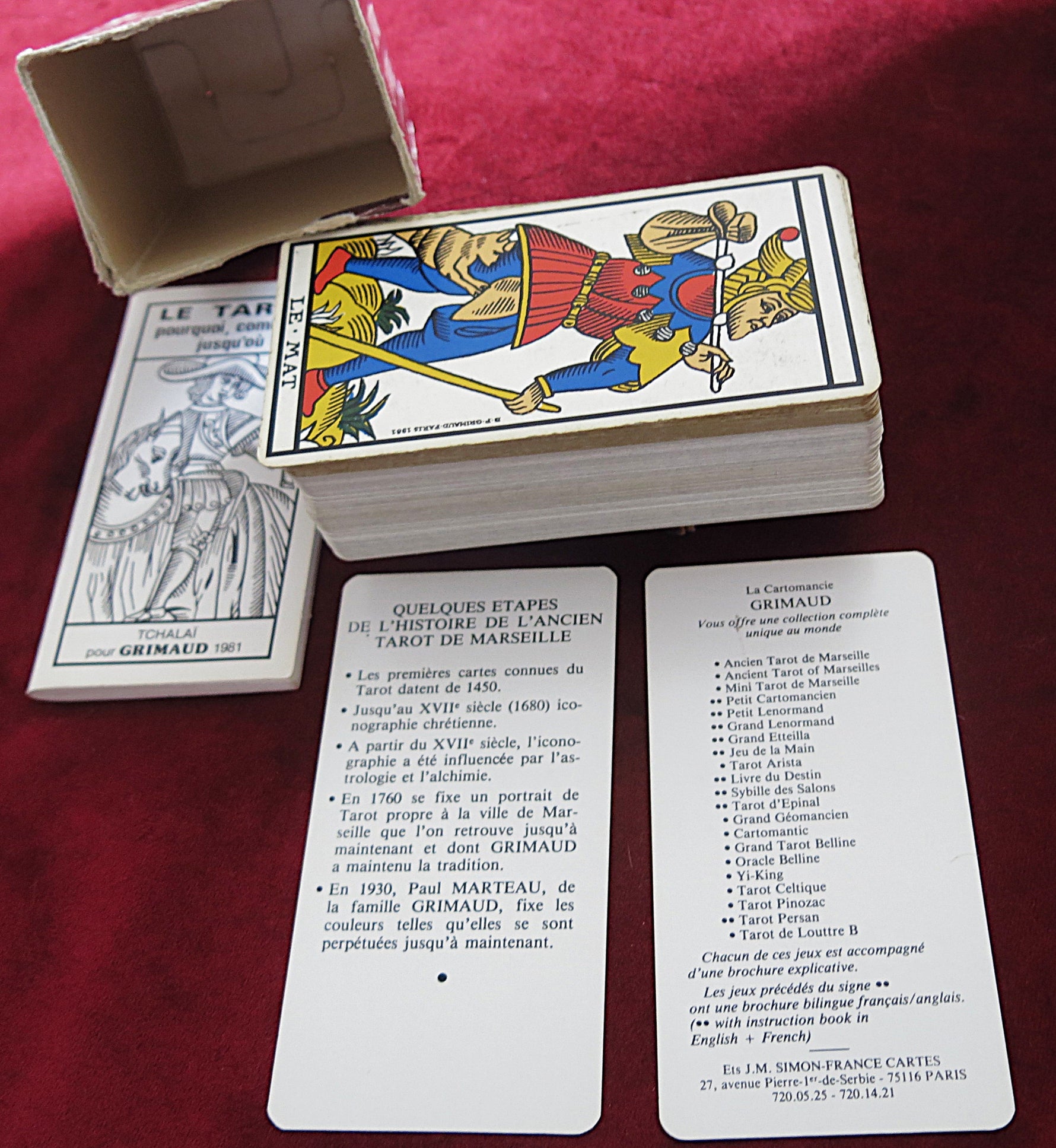 Ancien Tarot de Marseille – Paul Marteau – Grimaud 1981 Brown Box Edition
