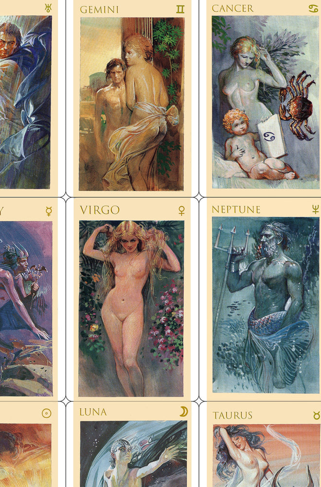 Cartes du zodiaque ésotérique - Téléchargement de fichiers - IMPRIMABLE - Jeu promotionnel italien vintage 1991