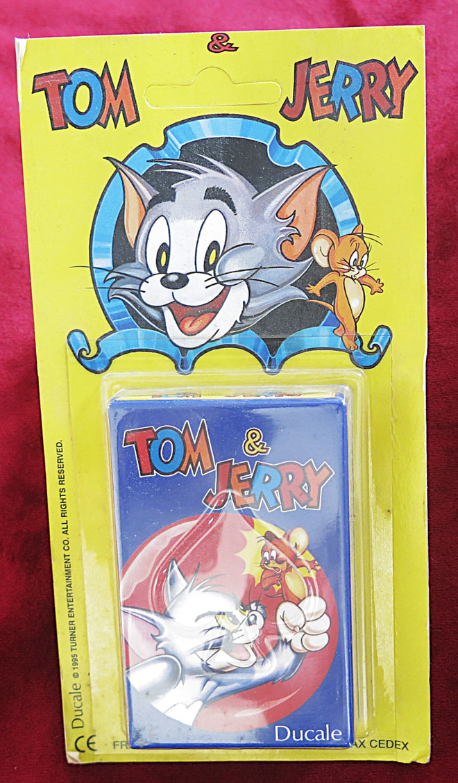 tom and jerry cards, vintage tom and jerry, tom and jerry game, tom and jerry gift, cartoon card game, hanna barbera cards, 1995 playing cards, ducale card game, sealed vintage cards, retro cartoon deck, collectible card game, kids vintage card game, 7 families game, french vintage cards, tom and jerry collectible
