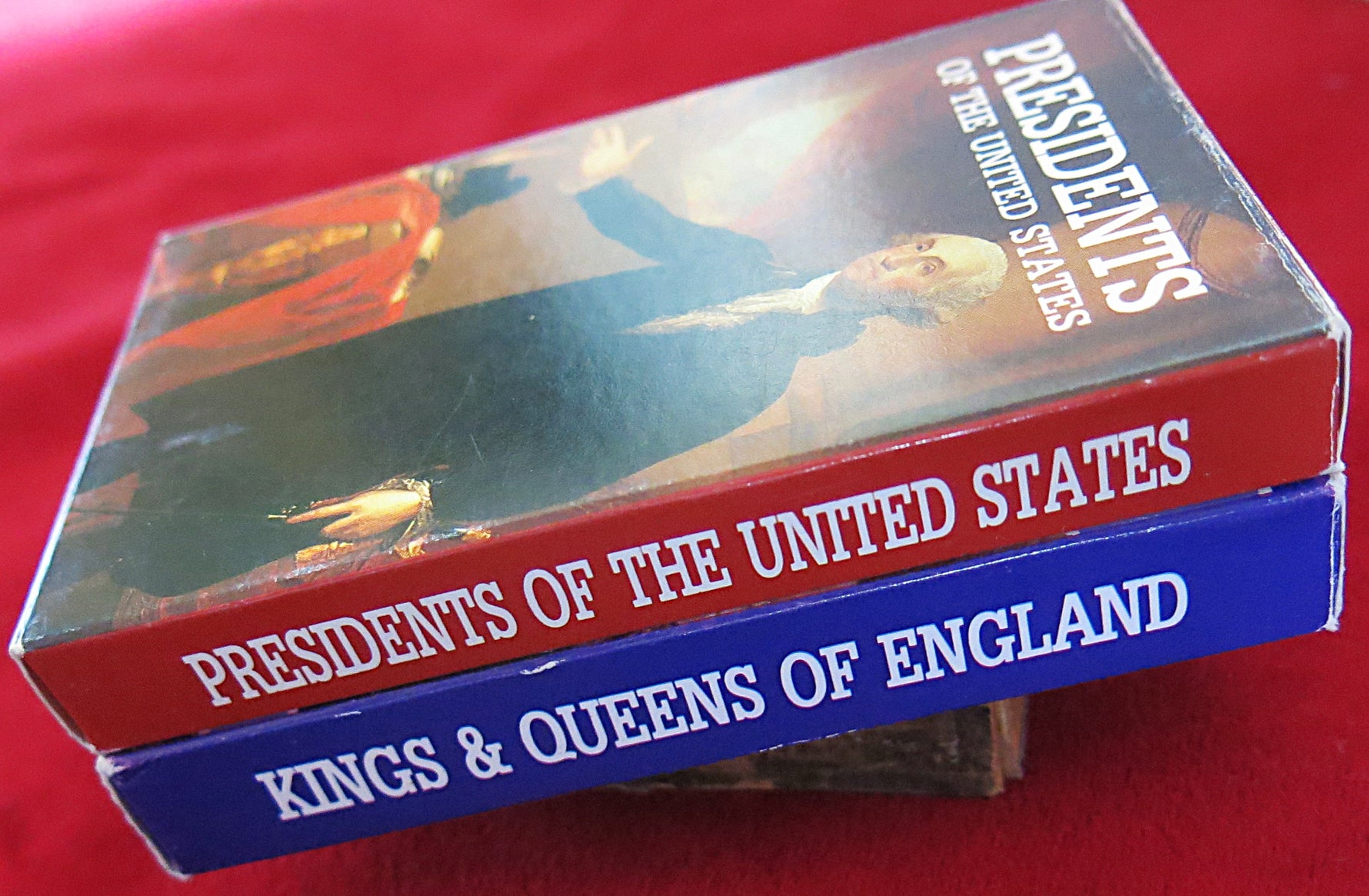 Vintage Presidents of USA & Kings and Queens of England Card Sets Complete 1988–1995