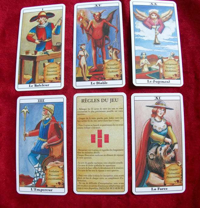 Cartoon style 2001 Tarot of Marseille - 22 Major - Marseille Tarot - French deck - Very Hard to Find Fortune telling Cards