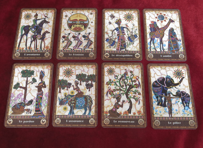Zulu symbols cards - African tarot deck - L'oracle Africain du Prophète - The African Oracle