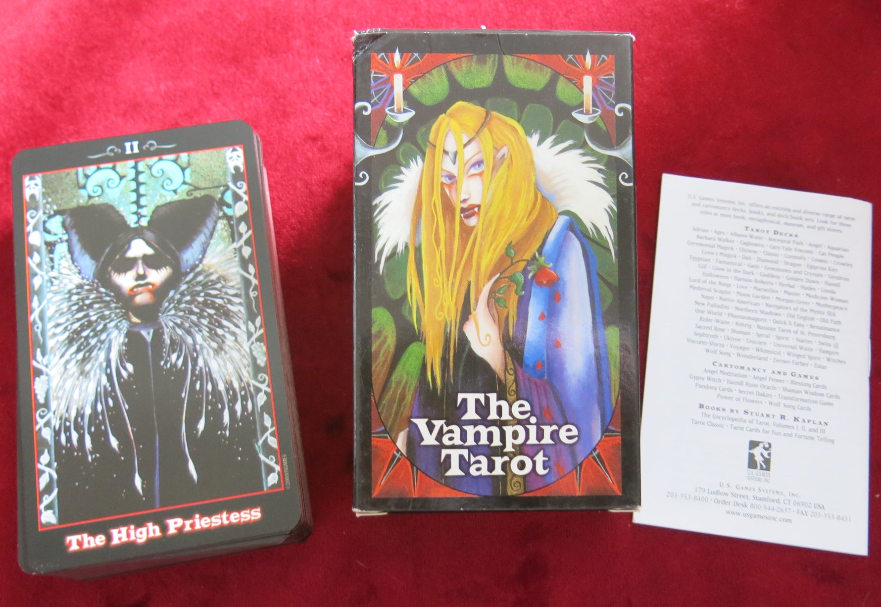 Tarot des Vampires – Nathalie Hertz – US Games 2000 – Jeu de collection gothique (bordure rouge)