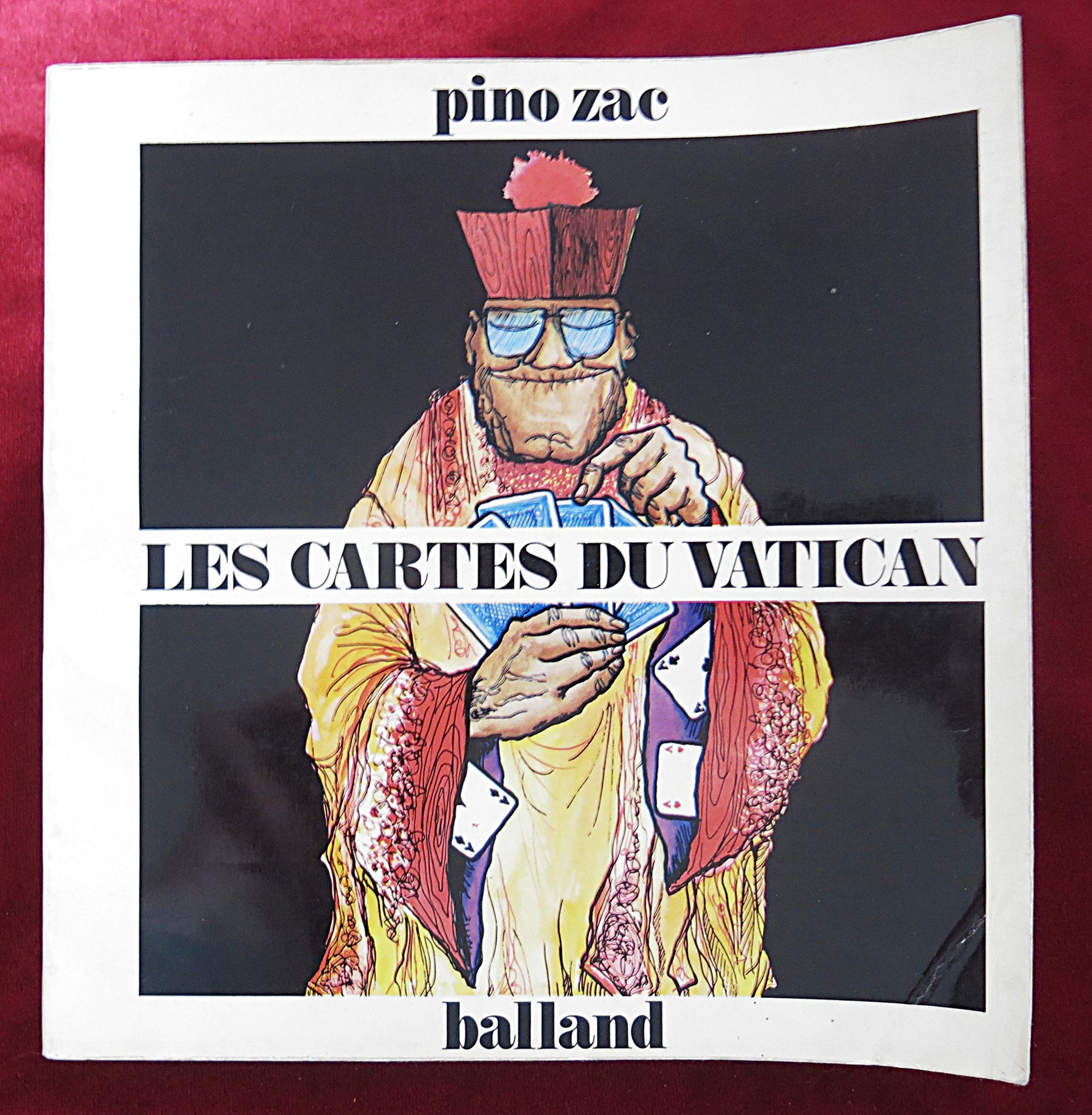 Les Cartes du Vatican – Pino Zac (1973) | Livre d'art satirique rare avec parodie de cartes à jouer