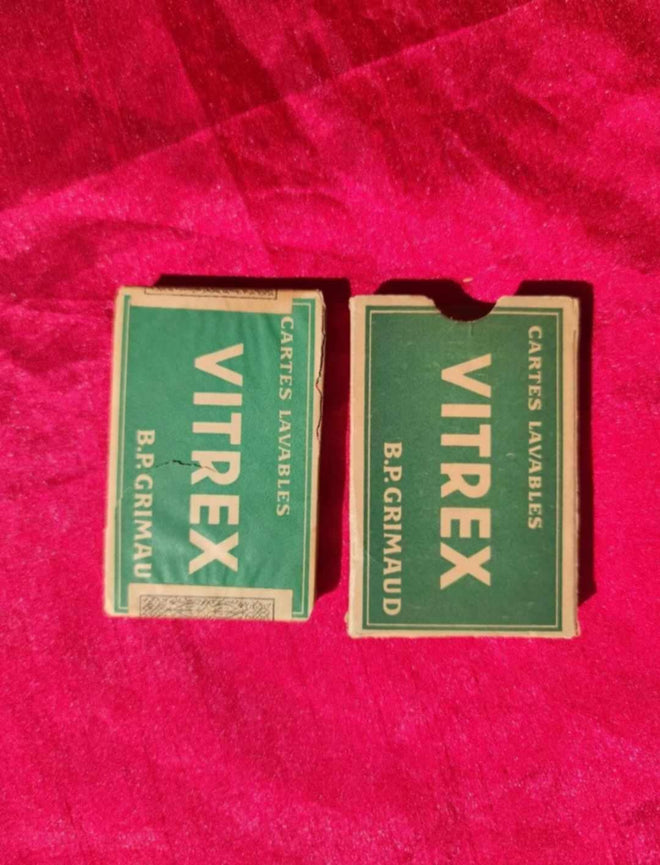 Cartes à jouer vintage Vitrex – BP Grimaud – Jeu de 32 cartes lavable – Années 1940/50, France