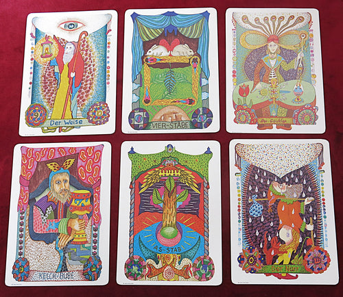 zigeuner tarot, walter wegmuller tarot, sphinx verlag tarot, 1975 tarot deck, vintage tarot germany, psychedelic tarot, german tarot deck, rare tarot cards, collector tarot deck, 70s tarot art, encyclopedia of tarot kaplan, visionary tarot, gypsy tarot deck, rare vintage sphinx tarot, wegmuller tarot cards