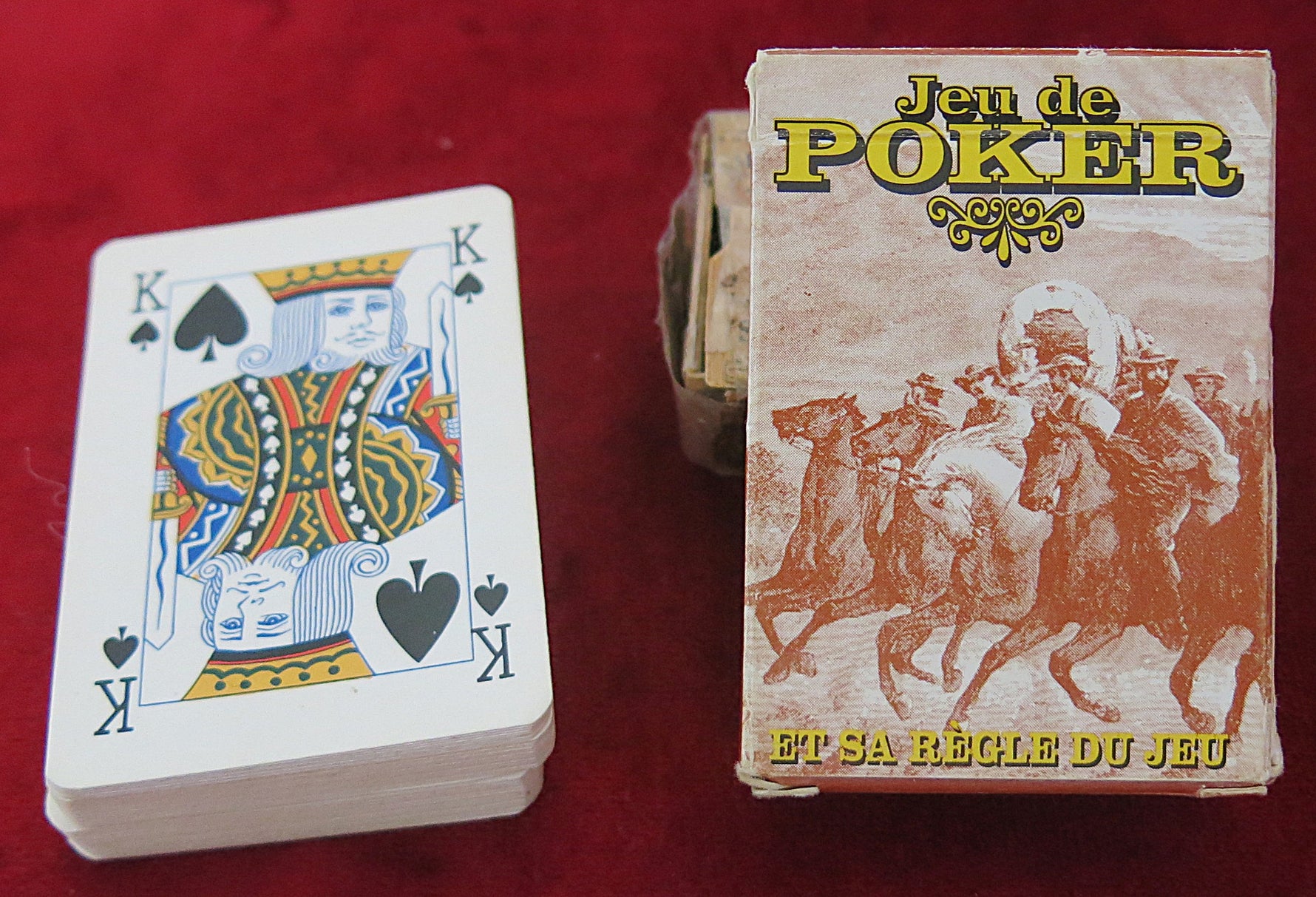 Mini jeu de poker vintage – Thème Far West – Édition Western (France, années 1980)