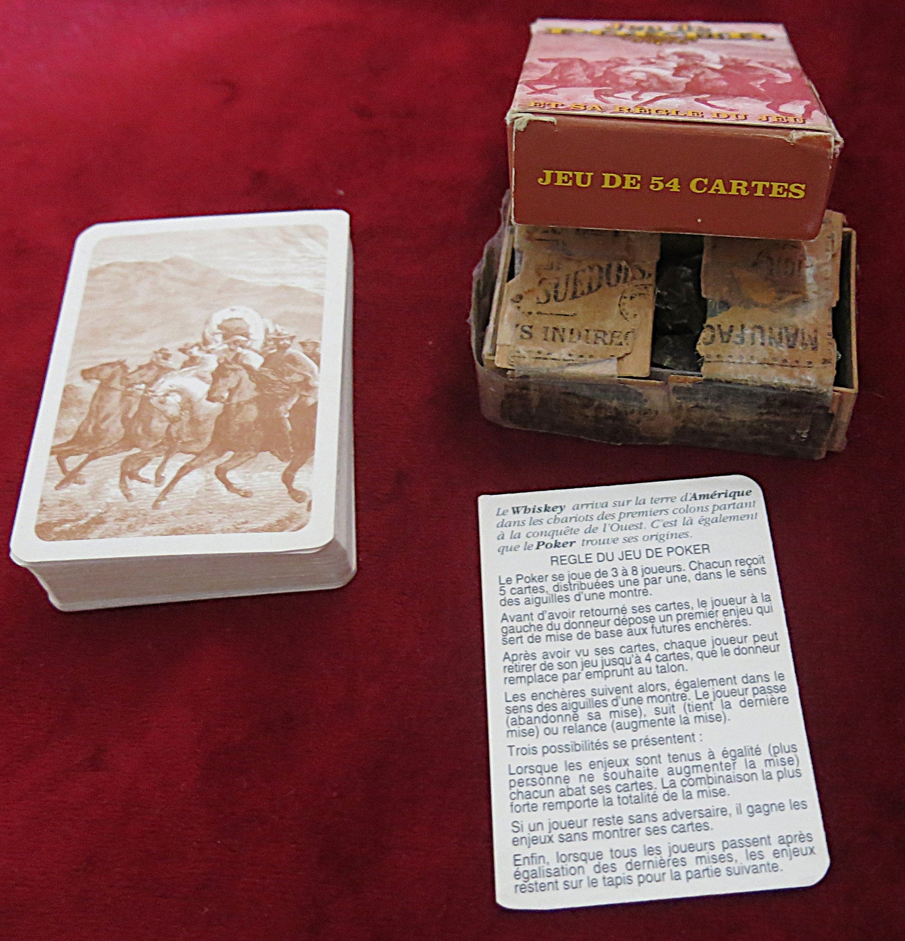 Mini jeu de poker vintage – Thème Far West – Édition Western (France, années 1980)