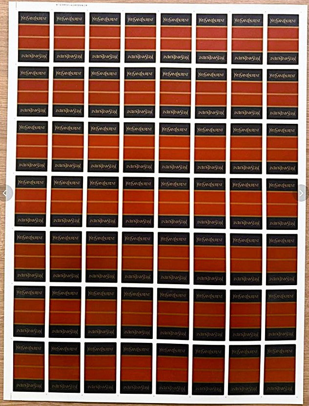 Feuille de cartes à jouer non coupées Yves Saint Laurent – Grimaud France Années 1980