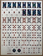 Feuille de cartes à jouer non coupées Yves Saint Laurent – Grimaud France Années 1980