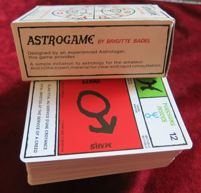 Astrology oracle divination cards - Astrogame by Brigitte Badel 1986 Grimaud - Astrojeu - Horoscope Fortune Telling
