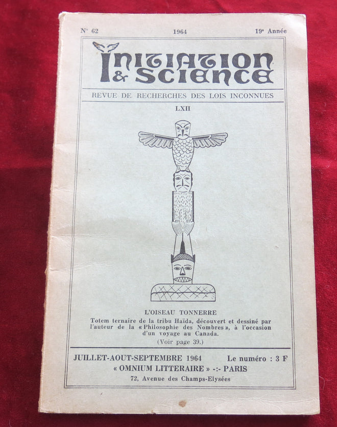 Vintage Occult magasine - Initiation & Science N° 62, 1964 Tantra, Rituals, Deities - Esoterism, Magic