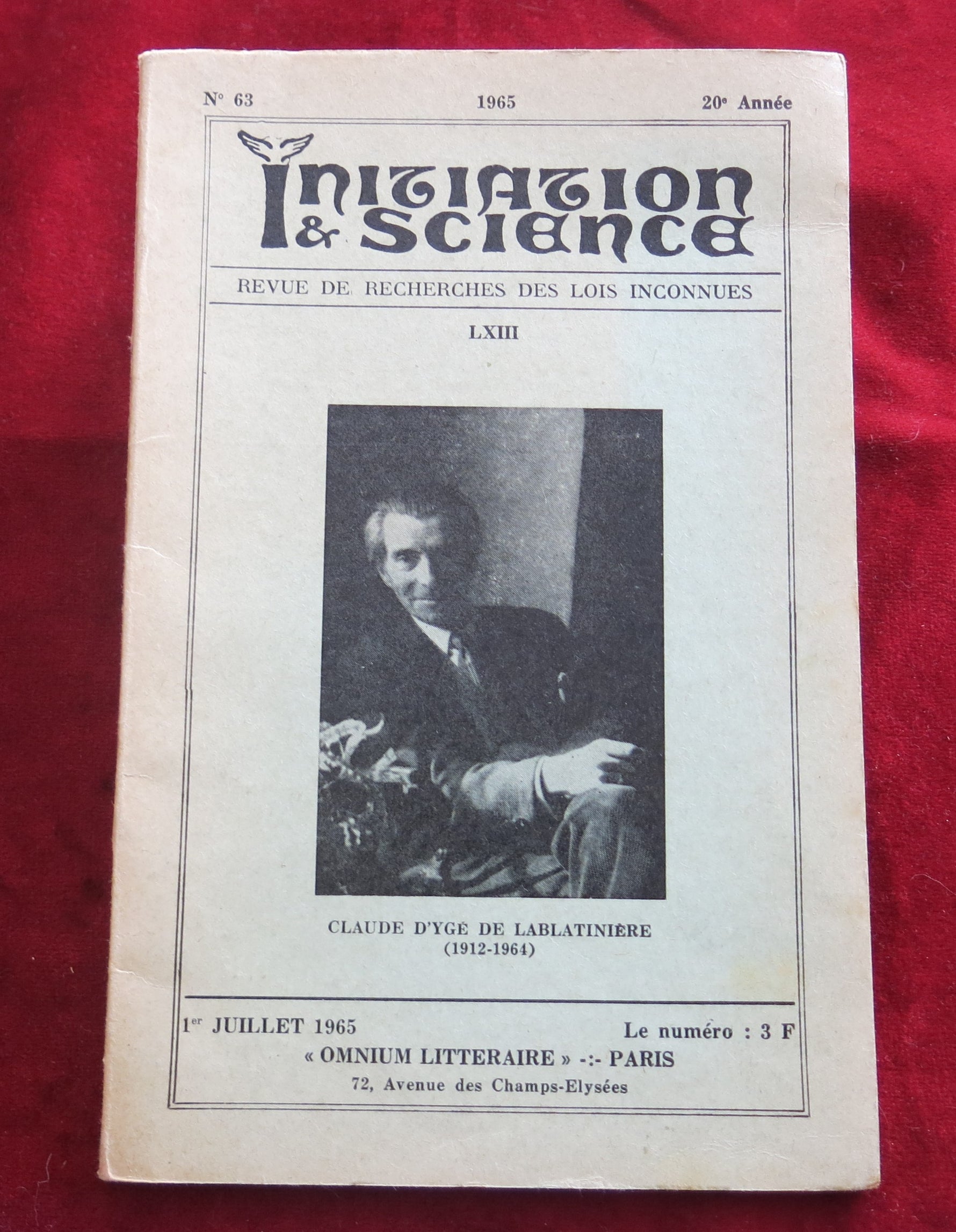 Livre occulte vintage - Initiation et science 1965