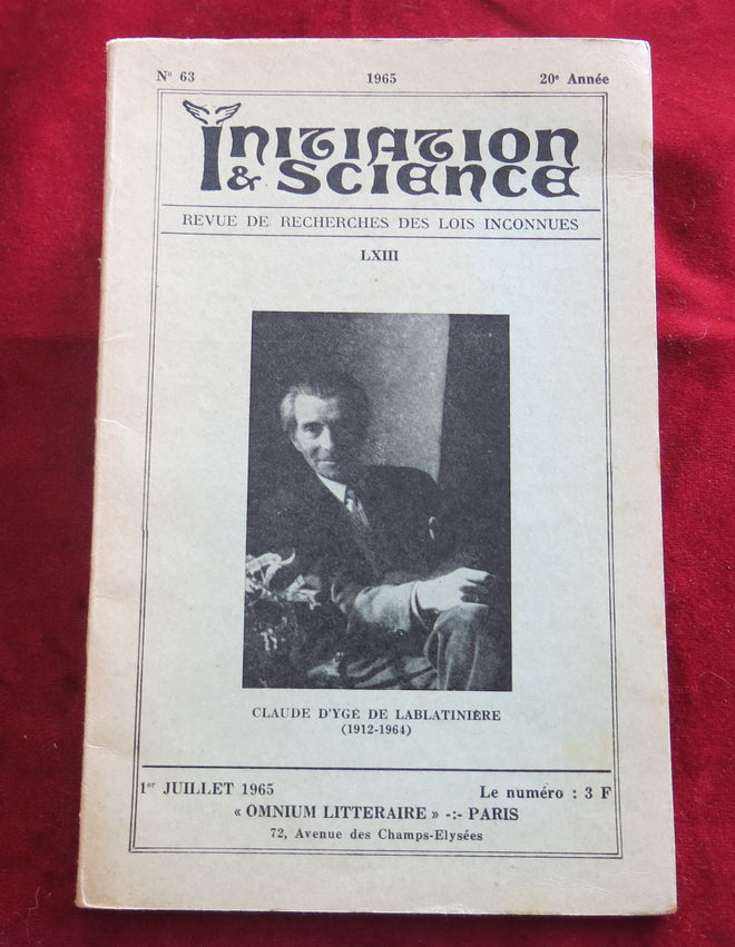 Vintage Occult book - Initiation and Science 1965 - Claude d' Ygé, Tantric sex and Couple,  Radiesthesia