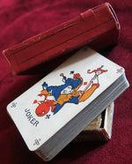 Victorian French Playing Cards – c.1890 République Française Deck with Red Leather Wallet