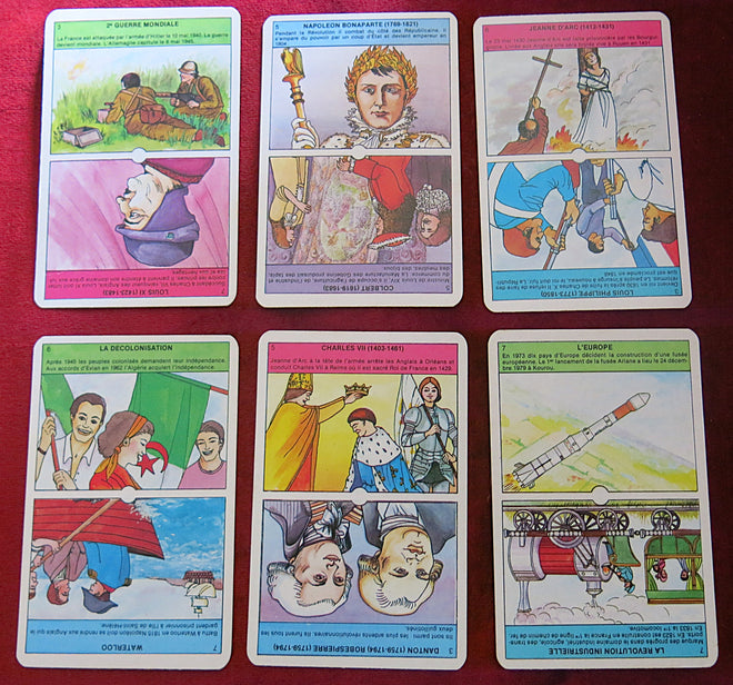 Vintage Domino Historique card game 1987 - French History cards game - collector